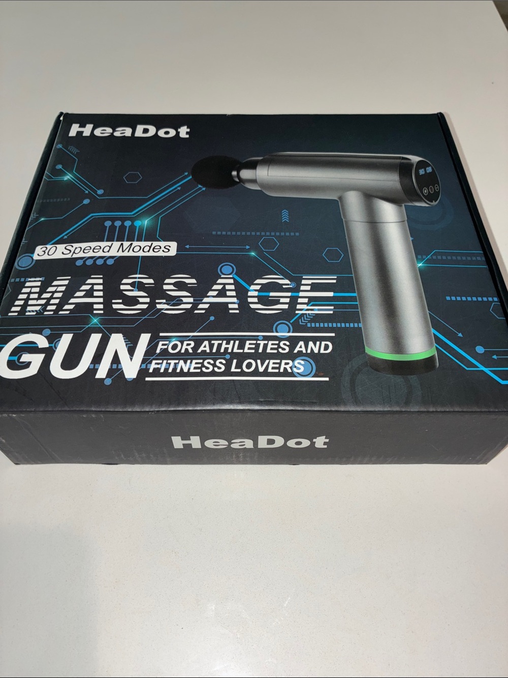 HEADOT Brand Massage Gun Like New Complete With All Attachments Great For Travel